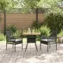 Set de Comedor de 3 Piezas para Jardín con Cojines Negros de Poliratán by , Garden chairs - Ref: Foro24-3334935, Price: 202,1...