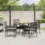 Conjunto de comedor de jardín de 5 piezas con cojines en negro de poliratán de , Sillas de jardín - Ref: Foro24-3334936, Prec...