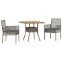 Conjunto de Comedor de Jardín de 3 Piezas con Cojines Gris Ratán Polímero de , Sillas de jardín - Ref: Foro24-3334937, Precio...