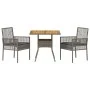 Conjunto de Comedor de Jardín de 3 Piezas con Cojines Gris Ratán Polímero de , Sillas de jardín - Ref: Foro24-3334937, Precio...