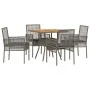 Juego de Comedor de Jardín de 5 Piezas con Cojines Gris Poliratán von , Gartenstühle - Ref: Foro24-3334938, Preis: 320,36 €, ...
