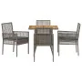 Juego de Comedor de Jardín de 5 Piezas con Cojines Gris Poliratán von , Gartenstühle - Ref: Foro24-3334938, Preis: 320,36 €, ...