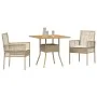 Juego de Comedor de Jardín de 3 Piezas con Cojines Beige Poliratán von , Gartenstühle - Ref: Foro24-3334939, Preis: 199,69 €,...
