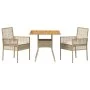 Juego de Comedor de Jardín de 3 Piezas con Cojines Beige Poliratán von , Gartenstühle - Ref: Foro24-3334939, Preis: 199,69 €,...