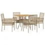 Conjunto de Comedor de Jardín de 5 Piezas con Cojines Beige Polirratán by , Garden chairs - Ref: Foro24-3334940, Price: 309,6...