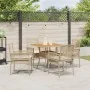 Conjunto de Comedor de Jardín de 5 Piezas con Cojines Beige Polirratán by , Garden chairs - Ref: Foro24-3334940, Price: 309,6...