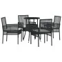 Juego de Comedor de 5 Piezas Negro Poliratán by , Garden chairs - Ref: Foro24-3334942, Price: 271,79 €, Discount: %