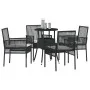Juego de Comedor de 5 Piezas Negro Poliratán by , Garden chairs - Ref: Foro24-3334942, Price: 271,79 €, Discount: %