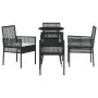 Juego de Comedor de 5 Piezas Negro Poliratán by , Garden chairs - Ref: Foro24-3334942, Price: 271,79 €, Discount: %
