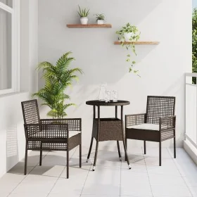 Juego de Comedor de Jardín de 3 Piezas Marrón