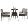 Juego de Comedor de Jardín de 3 Piezas Marrón Ratán Poliéster de , Sillas de jardín - Ref: Foro24-3334943, Precio: 170,27 €, ...