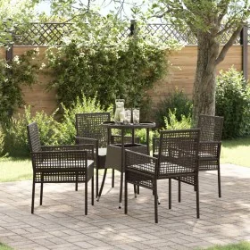 Juego de Comedor de Jardín de 5 Piezas Marrón