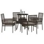 Juego de Comedor de Jardín de 5 Piezas Marrón Polirratán de , Sillas de jardín - Ref: Foro24-3334944, Precio: 280,72 €, Descu...
