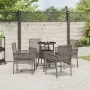 Conjunto de Comedor de Jardín de 5 Piezas Gris Poliratán von , Gartenstühle - Ref: Foro24-3334946, Preis: 287,15 €, Rabatt: %