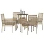 Conjunto de Comedor de Jardín de 5 Piezas Beige Polirratán de , Sillas de jardín - Ref: Foro24-3334948, Precio: 285,17 €, Des...