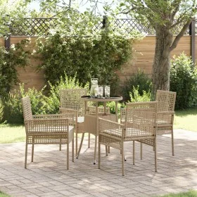 Conjunto de Comedor de Jardín Beige de Ratán Polivarato von , Gartenstühle - Ref: Foro24-3334950, Preis: 281,48 €, Rabatt: %