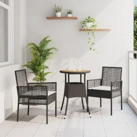 Juego de Comedor de Jardín de 3 Piezas Negro Poliratán von , Gartenstühle - Ref: Foro24-3334951, Preis: 164,45 €, Rabatt: %