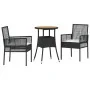 Juego de Comedor de Jardín de 3 Piezas Negro Poliratán de , Sillas de jardín - Ref: Foro24-3334951, Precio: 165,14 €, Descuen...