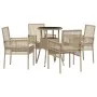 Conjunto de Comedor de Jardín Beige de Ratán Polivarato by , Garden chairs - Ref: Foro24-3334950, Price: 283,01 €, Discount: %