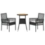 Juego de Comedor de Jardín de 3 Piezas Negro Poliratán de , Sillas de jardín - Ref: Foro24-3334951, Precio: 165,14 €, Descuen...