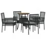 Conjunto de muebles de comedor Conjunto de 5 Negro Ratán, Poliéster von , Gartenstühle - Ref: Foro24-3334952, Preis: 268,84 €...