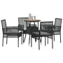 Conjunto de muebles de comedor Conjunto de 5 Negro Ratán, Poliéster von , Gartenstühle - Ref: Foro24-3334952, Preis: 268,84 €...