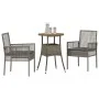 Conjunto de Muebles de Comedor Conjunto de 3 Gris Ratán, Metal by , Garden chairs - Ref: Foro24-3334953, Price: 171,43 €, Dis...
