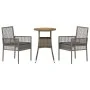 Conjunto de Muebles de Comedor Conjunto de 3 Gris Ratán, Metal by , Garden chairs - Ref: Foro24-3334953, Price: 171,43 €, Dis...