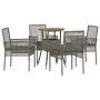 Conjunto de Muebles de Comedor Conjunto de 5 Gris Ratán, Vidrio | Foro24.es | Tu tienda online para hogar, jardín y más Foro24.es