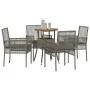 Conjunto de Muebles de Comedor Conjunto de 5 Gris Ratán, Vidrio | Foro24.es | Tu tienda online para hogar, jardín y más Foro24.es