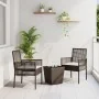 Conjunto de Bistro de Jardín de 3 Piezas con Cojines Marrón de Poliratán de , Sillas de jardín - Ref: Foro24-3334956, Precio:...