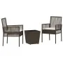 Conjunto de Bistro de Jardín de 3 Piezas con Cojines Marrón de Poliratán de , Sillas de jardín - Ref: Foro24-3334956, Precio:...