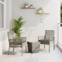 Set de Bistro de Jardín de 3 Piezas con Cojines en Gris de Poliratán by , Garden chairs - Ref: Foro24-3334957, Price: 167,78 ...