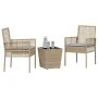 Conjunto de bistro de jardín de 3 piezas con cojines Beige de polirratán by , Garden chairs - Ref: Foro24-3334958, Price: 155...