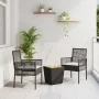 Conjunto de Bistro de Jardín de 3 Piezas con Cojines Ratan de Polipropileno Negro von , Gartenstühle - Ref: Foro24-3334960, P...