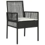 Conjunto de Bistro de Jardín de 3 Piezas con Cojines Ratan de Polipropileno Negro von , Gartenstühle - Ref: Foro24-3334960, P...