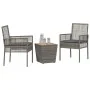 Conjunto de Bistro de Jardín de 3 Piezas con Cojines Gris de Poliratán von , Gartenstühle - Ref: Foro24-3334961, Preis: 178,7...