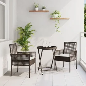 Juego de Bistro de Jardín de 3 Piezas con Cojines