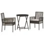 Juego de Bistro de Jardín de 3 Piezas con Cojines Marrón de Poliratán de , Sillas de jardín - Ref: Foro24-3334963, Precio: 17...