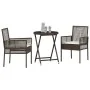 Juego de Bistro de Jardín de 3 Piezas con Cojines Marrón de Poliratán de , Sillas de jardín - Ref: Foro24-3334963, Precio: 17...