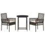 Juego de Bistro de Jardín de 3 Piezas con Cojines Marrón de Poliratán de , Sillas de jardín - Ref: Foro24-3334963, Precio: 17...
