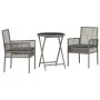 Conjunto de Bistro de Jardín de 3 Piezas con Cojines Gris de Poliratán von , Gartenstühle - Ref: Foro24-3334964, Preis: 170,7...