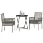 Conjunto de Bistro de Jardín de 3 Piezas con Cojines Gris de Poliratán von , Gartenstühle - Ref: Foro24-3334964, Preis: 170,7...