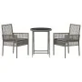 Conjunto de Bistro de Jardín de 3 Piezas con Cojines Gris de Poliratán von , Gartenstühle - Ref: Foro24-3334964, Preis: 170,7...
