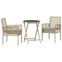 Conjunto de Bistro de Jardín de 3 Piezas con Cojines Beige de Poliratán de , Sillas de jardín - Ref: Foro24-3334965, Precio: ...