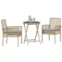Conjunto de Bistro de Jardín de 3 Piezas con Cojines Beige de Poliratán de , Sillas de jardín - Ref: Foro24-3334965, Precio: ...