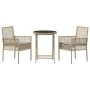 Conjunto de Bistro de Jardín de 3 Piezas con Cojines Beige de Poliratán de , Sillas de jardín - Ref: Foro24-3334965, Precio: ...