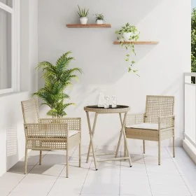 Conjunto de jardín bistró de 3 piezas con cojines
