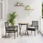 Set de Bistro de Jardín de 3 Piezas con Cojines Ratané Negro de , Sillas de jardín - Ref: Foro24-3334967, Precio: 164,04 €, D...