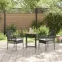Set de Bistro de Jardín de 3 Piezas con Cojines Ratané Negro de , Sillas de jardín - Ref: Foro24-3334967, Precio: 164,04 €, D...